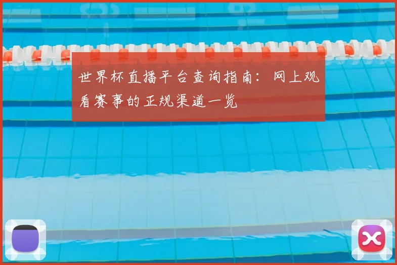 世界杯直播平台查询指南:网上观看赛事的正规渠道一览